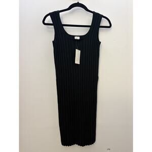A New Day Women's Black Knit Tank Dress Size Medium Above Knee NWT